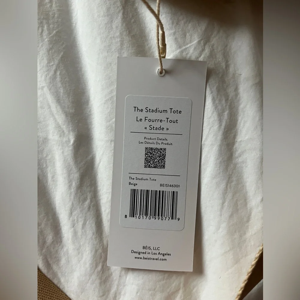 NWT Beis Clear Stadium Tote in Beige - Picture 4 of 8